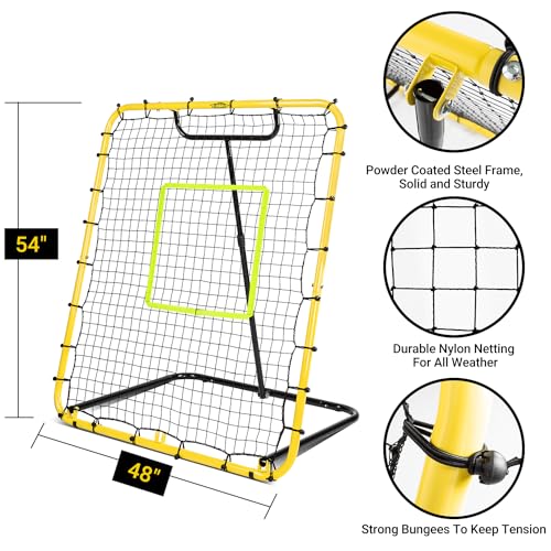 PLAYAPUT Baseball Rebounder Net 4x4.5FT Practice Pitchback & Fielding Aid