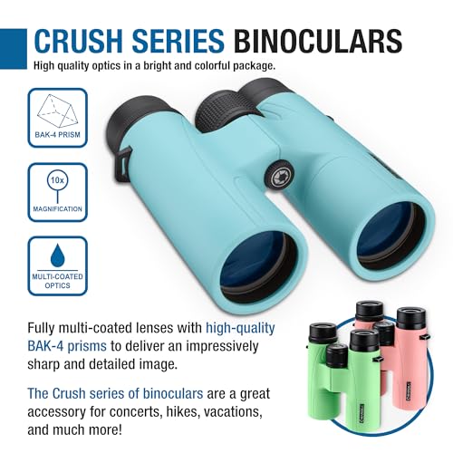 Barska Breeze Blue 10x42 Binoculars - Compact Shockproof Travel Optics