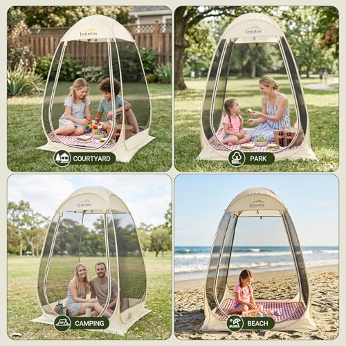 Lenotos 6x6 ft Pop Up Screen House Tent with Mosquito Netting, Portable Outdoor Gazebo
