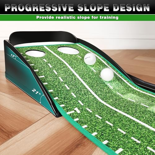 Black Indoor Golf Putting Green with 3 Gates - Practice & Improve Accuracy