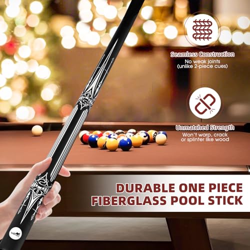 Fiberglass Pool Cues 58 Inch, 21oz, 4-Pack, Red/White, White Variation