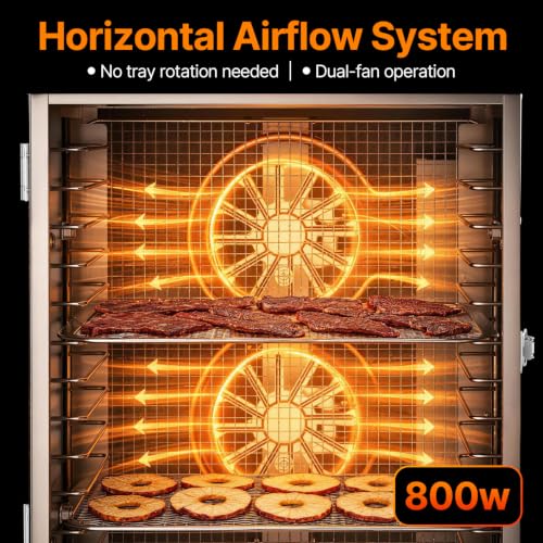 12-Tray Food Dehydrator Machine for Jerky, Fruit, Herbs & Pet Treats – Silver