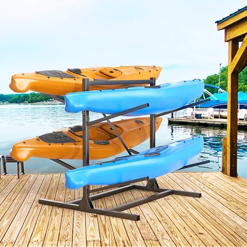 Ultrawall Freestanding Kayak Rack for Garage Holds 4 Kayaks Heavy-Duty Steel