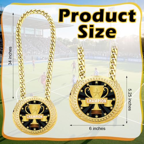 Champion MVP Turnover Chain Award Medal - 6-Inch Large Sports Trophy, Variation of Champion