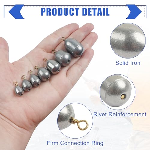 62pcs Lead-Free Fishing Weights Kit with Swivels for Saltwater and Freshwater Fishing