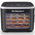 Elite Gourmet Black 5-Tray Digital Food Dehydrator with Keep Warm Function