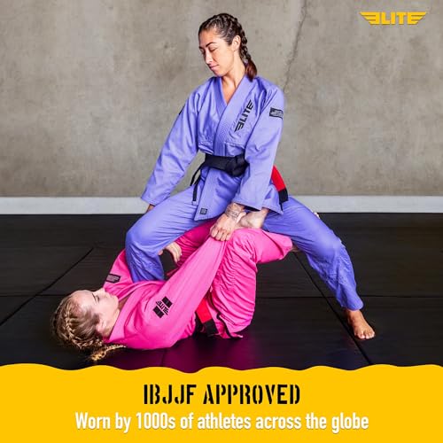 Elite Sports Women's Ultra-Light Purple BJJ Gi - IBJJF Approved Jiu-Jitsu Kimono for Girls & Women