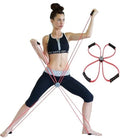 SISYAMA Core Cross Workout Pilates Reformer Exercise Resistance Cords Loop Tube Bands
