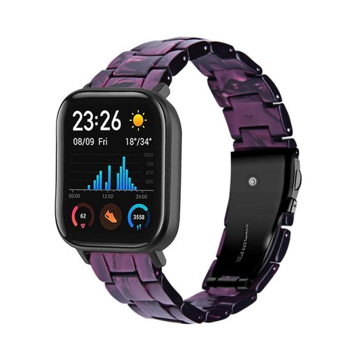FitTurn Resin Bracelet Compatible with Hero Band III,FITVII,Donerton, Misfit Vapor,Popglory, KALINCO,CanMixs P22, AGPTEK LW31 Band for Women Replacement Bracelet Strap Metal Stainless Steel Buckle