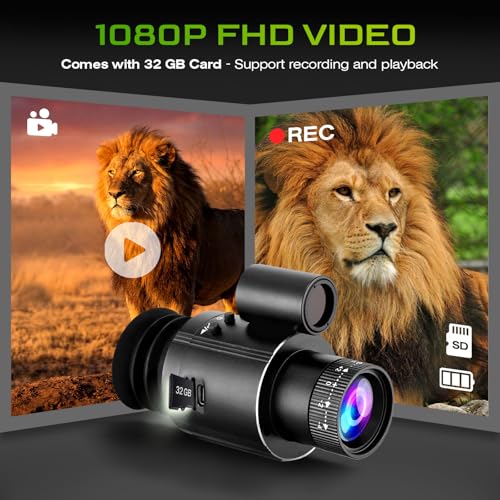 MYTH REALM 4K Digital Night Vision Monocular with 850nm IR, 4X Zoom, 1080P Video, 300m Range, Rechargeable Battery