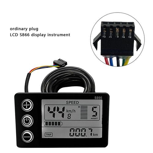Electric Bicycle LCD Screen, Compatible Fit for Ridstar Q20 H20 H26 Pro LCD Screen (Black)