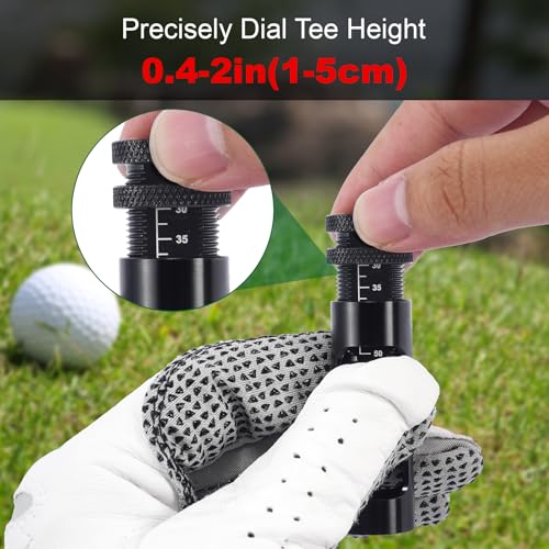 Adjustable Golf Tee Height Setter Tool with Precision Scale - Aluminum