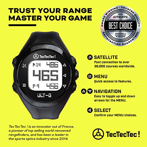 TecTecTec ULT-G Golf GPS Watch - Accurate Yardages, No App Needed, Preloaded 38,000+ Courses