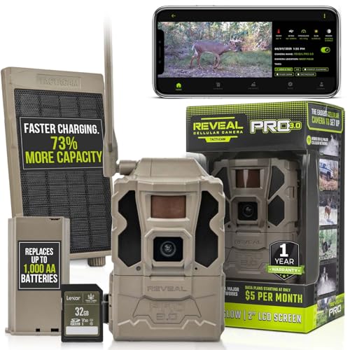 TACTACAM Reveal Pro 3.0 Cellular Trail Camera with No-Glow IR, Wi-Fi & Solar Panel