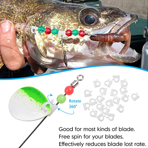 200pcs Black and White Fishing Spinner Clevis Quick Change Snaps for Walleye & Rig