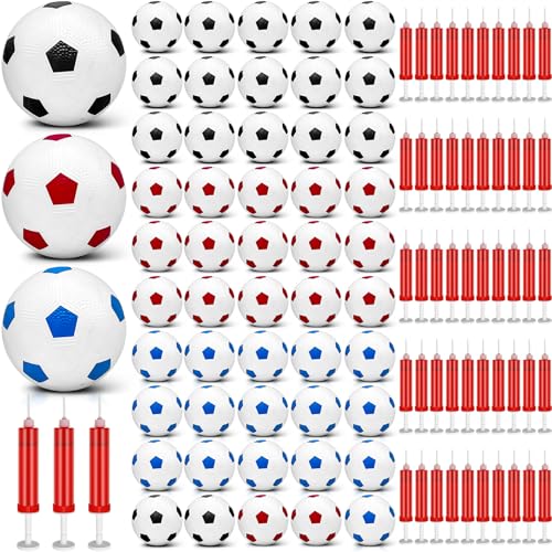 Yasuwekik 36 Pack Deflated Soccer Balls with Pump for Christmas Shoebox Gifts