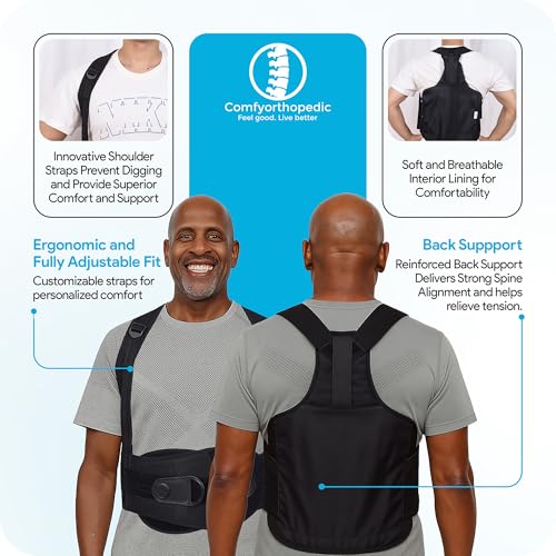 ComfyOrthopedic Thoracic & Full Back Brace for Scoliosis Kyphosis Post-Surgery Support
