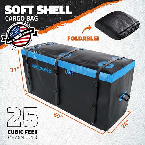 Mockins 25 Cu Ft Waterproof Cargo Bag for Hitch Carrier & Truck Bed - 60x24x31