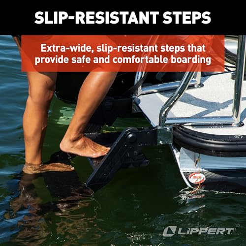 Marine-Grade Pontoon Ladder with Slip-Resistant Steps & Stainless Steel Handrails