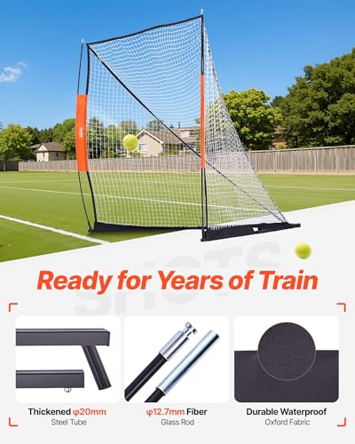 VEVOR 6' x 6' Fiberglass Lacrosse Goal with Portable Net & Training Accessories