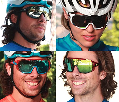 Sledge Sunglasses – Crystal Orange / Clarion Blue AC Red / Clear, Full-Frame Shield