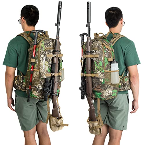 Camo-Khaki Hunting Backpack for Men Durable Water-Resistant Large Capacity