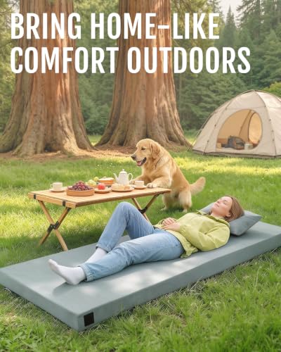 Gaialoop Memory Foam Camping Mattress 3 Inch Space Gray Cot Size 72x24