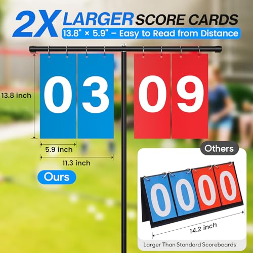 60-Inch Large Waterproof Scoreboard with Adjustable Stand for Sports & Lawn Games