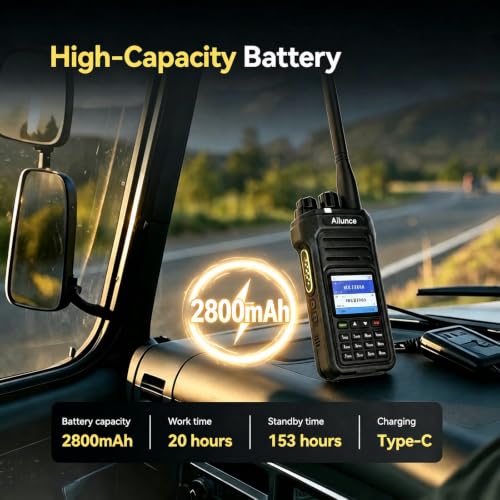 Retevis Ailunce HA1G GMRS Two-Way Radio Pack, Black, Waterproof IP67, 2800mAh Battery for Offroad