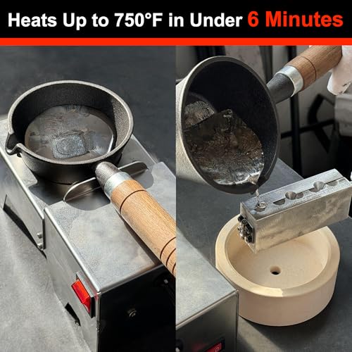 Molten Masters Silver Electric Lead Melting Pot 5 lb Capacity, 750°F
