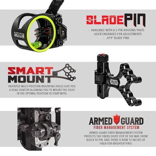 CBE Tactic Micro Bow Sight 5-Pin Ambidextrous Archery Scope with Fiber Optic
