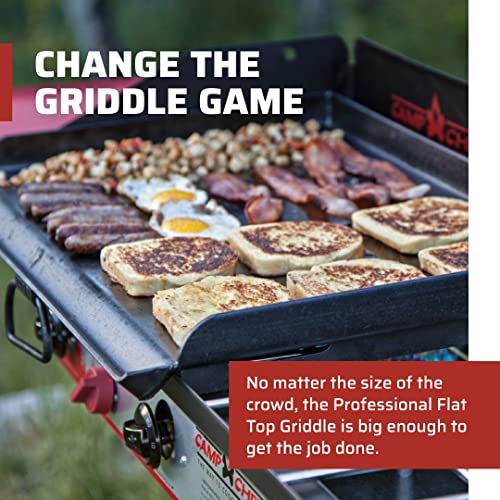 Camp Chef Fry Griddle 16-Inch 3-Burner Flat Top Steel Griddle for Large Cooking Area