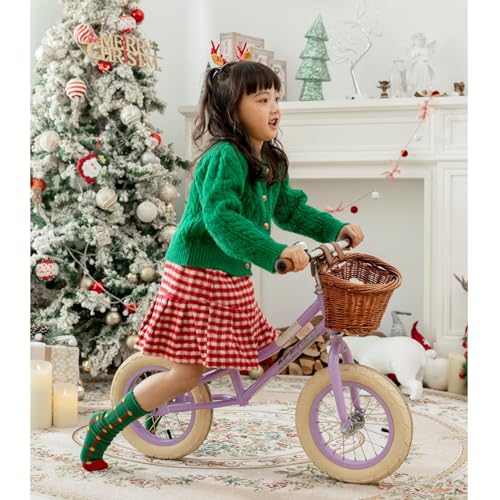 ACEGER 12-Inch Purple Kids Balance Bike with Basket, Lightweight Toddler Bicycle for 2-5 Years