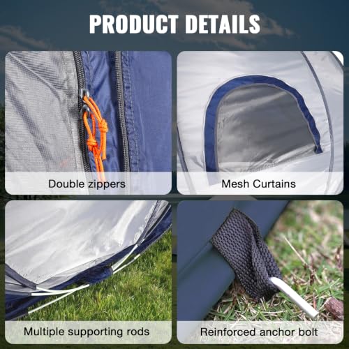 Treefox Waterproof Pop Up Camping Tent for 4 People | Instant Setup, Lightweight & Spacious