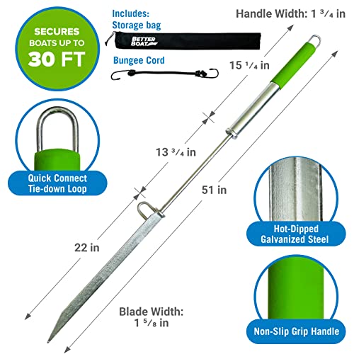 Better Boat Sand Spike Boat Anchor Pole Up to 30FT for Kayaks, Pontoons, and Small Watercraft
