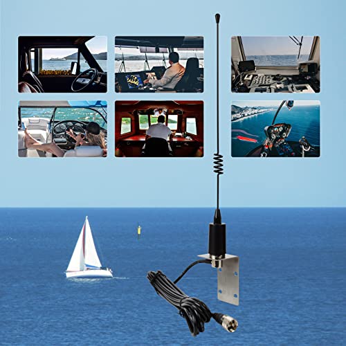 15-Inch Marine VHF Antenna - Stainless Steel Low Profile Radio Antenna