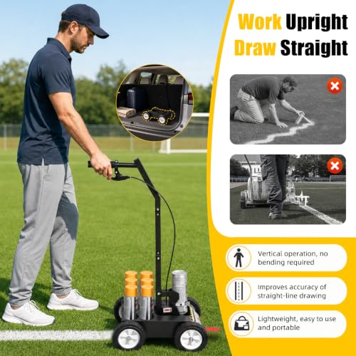34.8-inch Parking Lot Striping Machine for Lines & Marking, Heavy-Duty, Adjustable Width