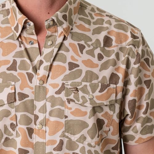 Men's Performance Western Shirt Large Venado Camo - Pearl Snap Quick Dry Stretch