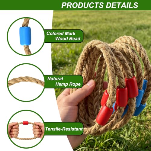 5-Inch Rope Toss Ring Set - Replacement Parts, 10-Pack, Natural Jute