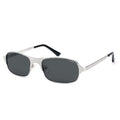 SOJOS Retro Rectangle Polarized Sunglasses for Men Women, 70s 80s Vintage Small Square Sunnies SJ1267, Brushed Silver/Grey