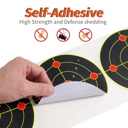 6-Inch Yellow Circle Shooting Targets - 100 Self-Adhesive Paper Stickers for Range