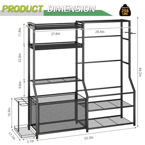 Insdiy Extra Large Black Garage Sports Equipment & Golf Bag Organizer