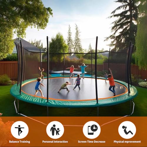 Doyuee 12.56ft Diameter Replacement Trampoline Mat for 14ft Frame with 72 Rings, Fits 5.3-5.7 Inch Springs (Excludes Springs & Frame)
