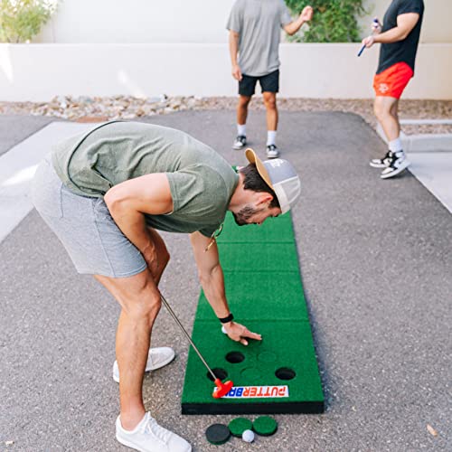 PutterBall Original Golf Putting Game Set - 12ft Backyard Green with 2 Putters & Balls