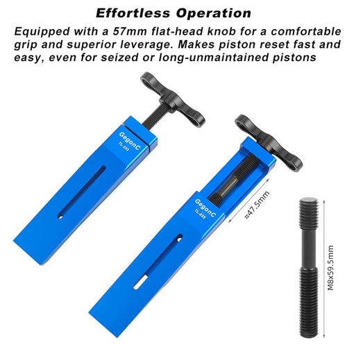 GegonC Hydraulic Disc Brake Caliper Piston Press Tool, CNC Aluminum Alloy Reset Tool for Shimano, SRAM, Magura, Hope Dual/Quad Piston Brakes, Flat-Push Design for Ceramic Pistons