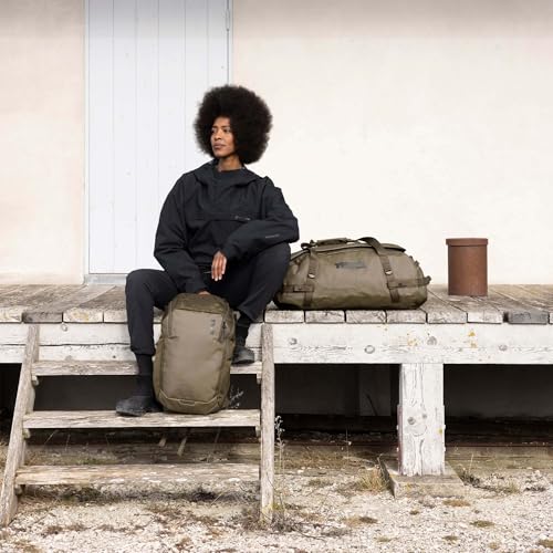70L Weather-Resistant Duffel Bag - Khaki, Converts to Backpack, Travel Ready