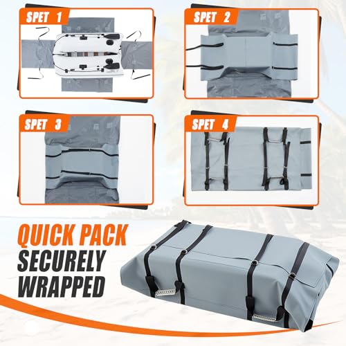 Abbylike Silver Foldable Inflatable Boat Storage Bag for 14.11-15.42ft Boats