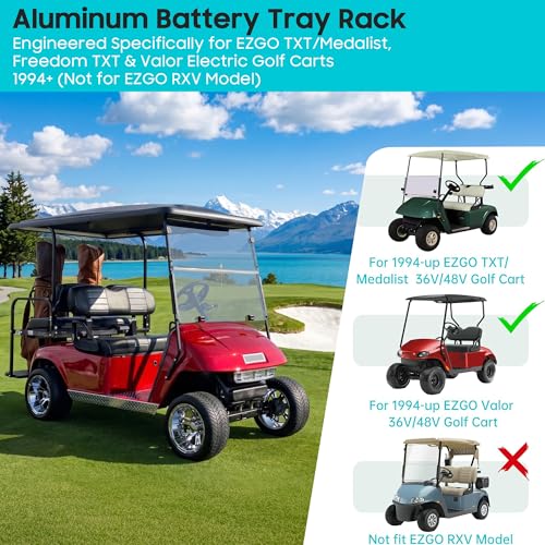 10L0L Aluminum Battery Tray for EZGO Golf Carts 1994+ | Heavy-Duty, Corrosion-Resistant