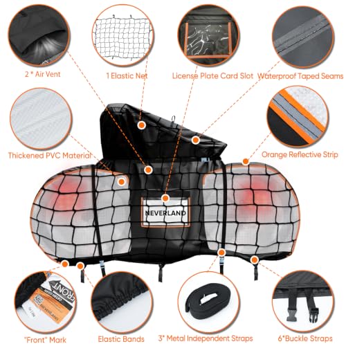 NEVERLAND XXL Bike Cover for Transport – Waterproof 2 Bike Travel Cover with Tail Lights