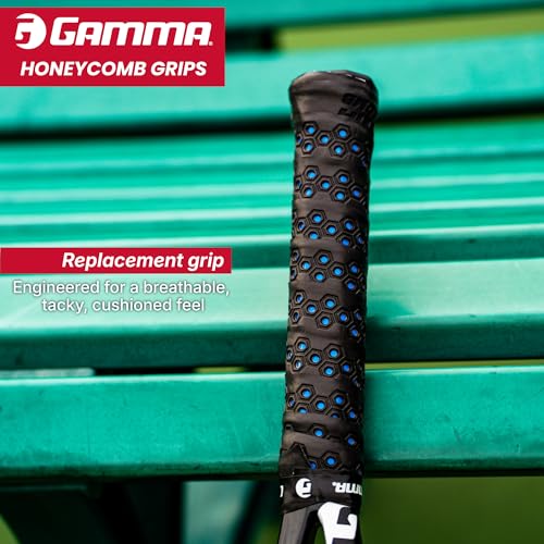 Gamma Tennis Honeycomb Replacement Grip, Moisture Wicking, Tacky, Extra Durable, White…